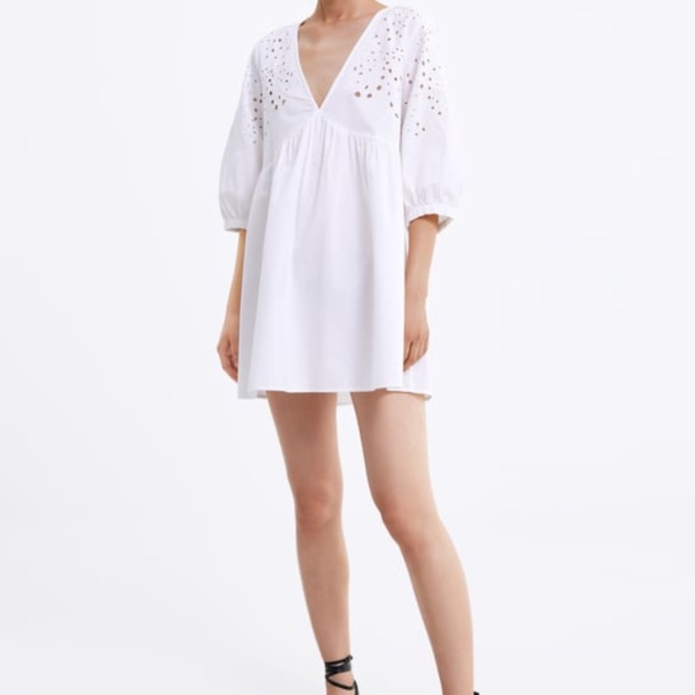 Zara Embroidered Mini Dress
